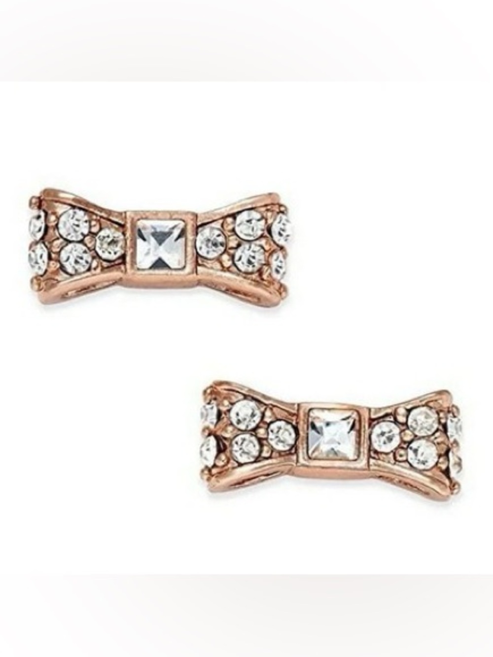Kate Spade Rose Gold Bow Crystal Stud Earrings - Women Jewelry